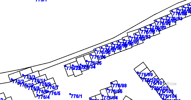 Parcela st. 776/56 v KÚ Jemnice, Katastrální mapa