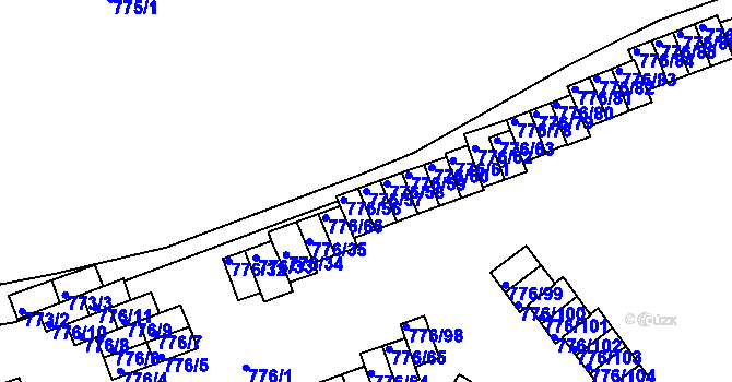 Parcela st. 776/57 v KÚ Jemnice, Katastrální mapa