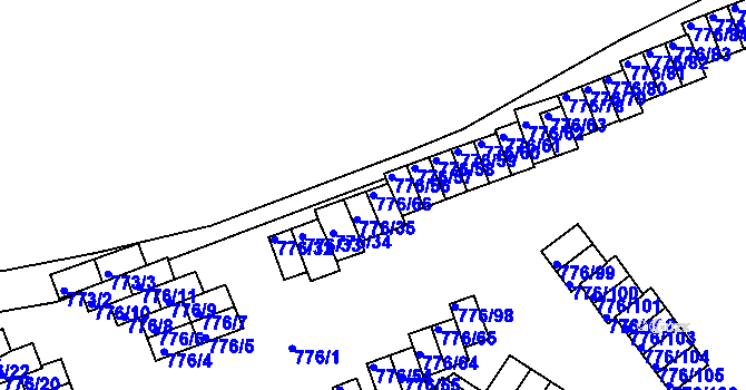 Parcela st. 776/66 v KÚ Jemnice, Katastrální mapa