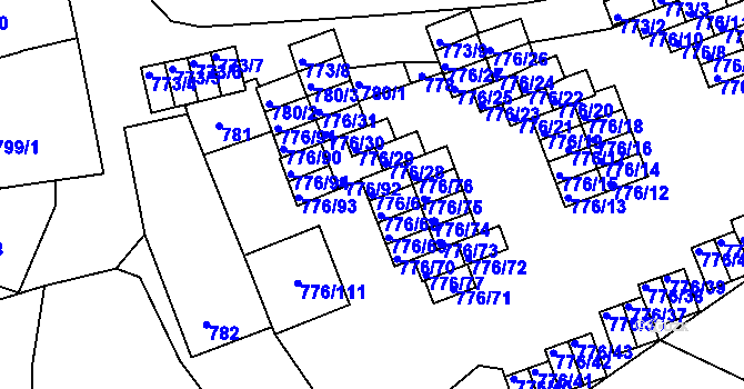Parcela st. 776/67 v KÚ Jemnice, Katastrální mapa