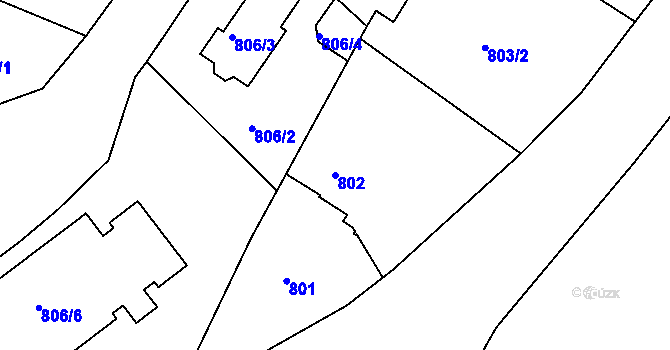 Parcela st. 802 v KÚ Jemnice, Katastrální mapa