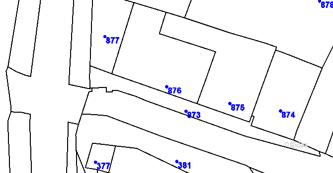 Parcela st. 876 v KÚ Jemnice, Katastrální mapa