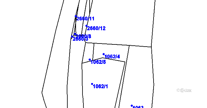 Parcela st. 1062/4 v KÚ Jemnice, Katastrální mapa