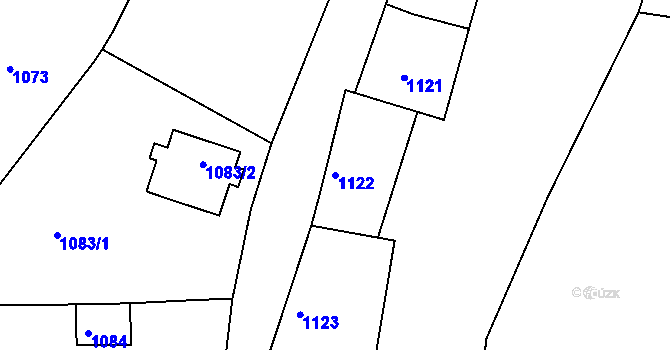 Parcela st. 1122 v KÚ Jemnice, Katastrální mapa
