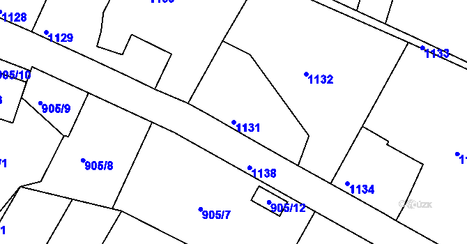 Parcela st. 1131 v KÚ Jemnice, Katastrální mapa