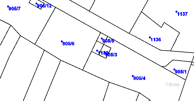 Parcela st. 1139 v KÚ Jemnice, Katastrální mapa