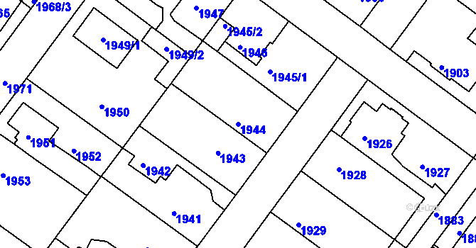 Parcela st. 1944 v KÚ Jemnice, Katastrální mapa