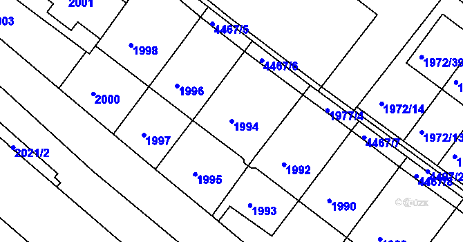 Parcela st. 1994 v KÚ Jemnice, Katastrální mapa