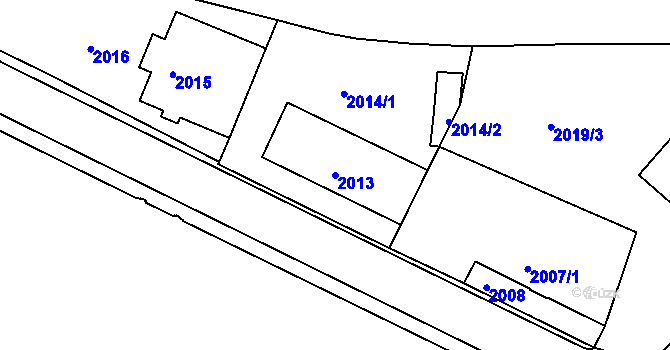 Parcela st. 2013 v KÚ Jemnice, Katastrální mapa