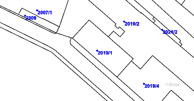 Parcela st. 2019/1 v KÚ Jemnice, Katastrální mapa
