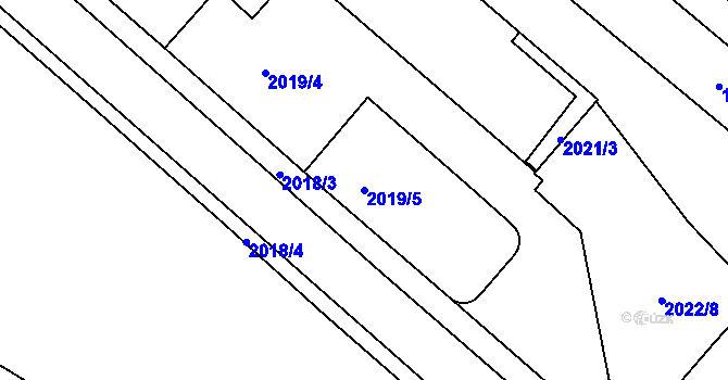 Parcela st. 2019/5 v KÚ Jemnice, Katastrální mapa