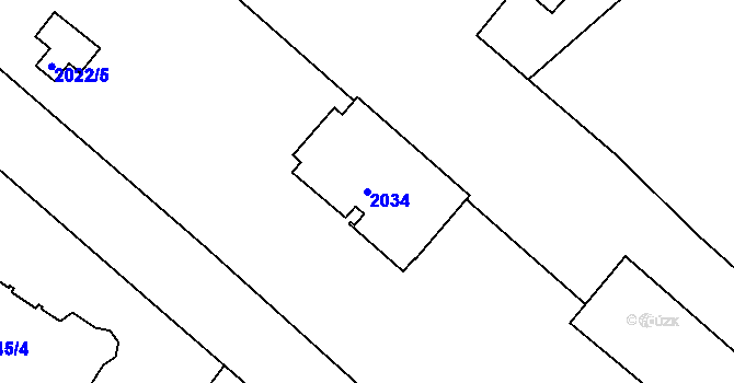 Parcela st. 2034 v KÚ Jemnice, Katastrální mapa