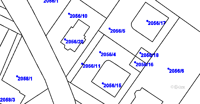 Parcela st. 2056/4 v KÚ Jemnice, Katastrální mapa