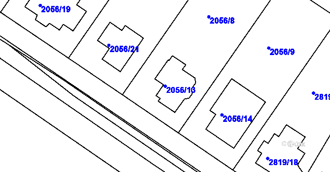 Parcela st. 2056/13 v KÚ Jemnice, Katastrální mapa