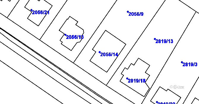 Parcela st. 2056/14 v KÚ Jemnice, Katastrální mapa