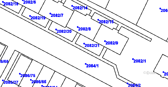 Parcela st. 2082/21 v KÚ Jemnice, Katastrální mapa