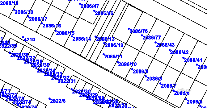 Parcela st. 2086/11 v KÚ Jemnice, Katastrální mapa