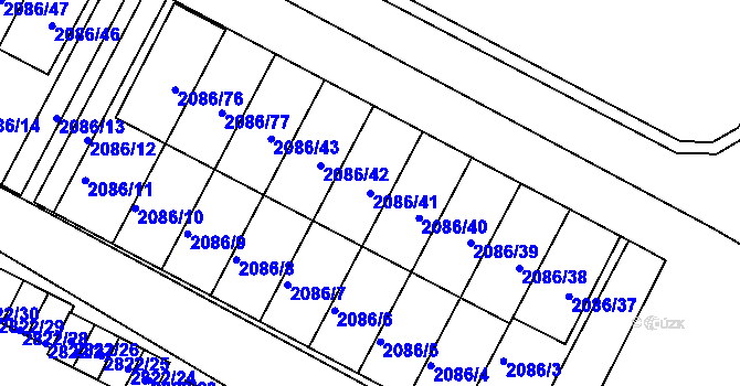 Parcela st. 2086/41 v KÚ Jemnice, Katastrální mapa