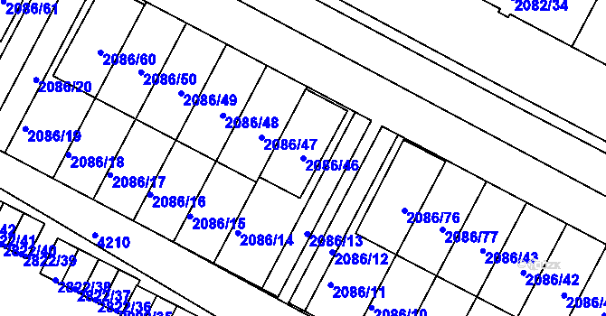 Parcela st. 2086/46 v KÚ Jemnice, Katastrální mapa