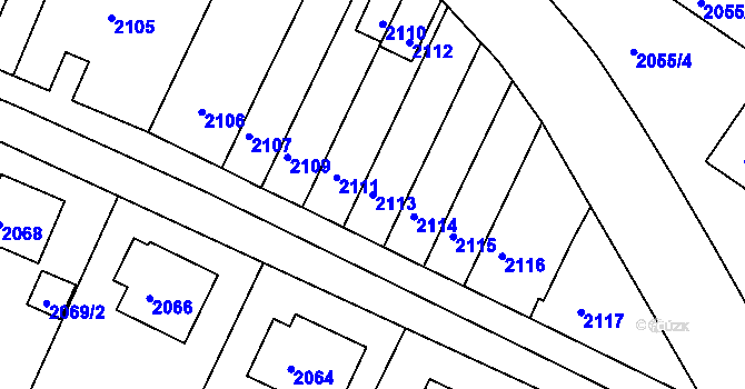 Parcela st. 2113 v KÚ Jemnice, Katastrální mapa