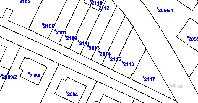 Parcela st. 2114 v KÚ Jemnice, Katastrální mapa