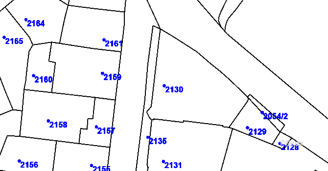 Parcela st. 2130 v KÚ Jemnice, Katastrální mapa