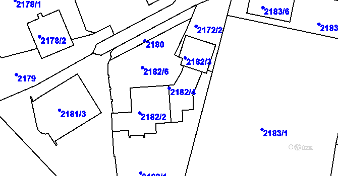 Parcela st. 2182/4 v KÚ Jemnice, Katastrální mapa