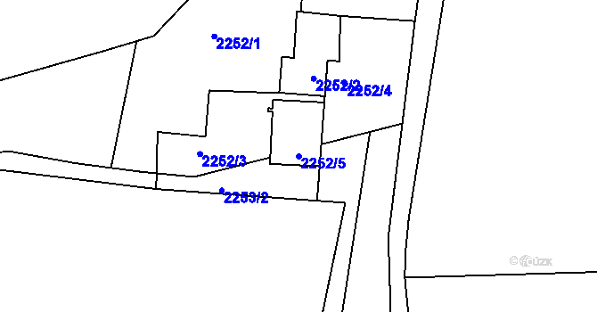 Parcela st. 2252/5 v KÚ Jemnice, Katastrální mapa