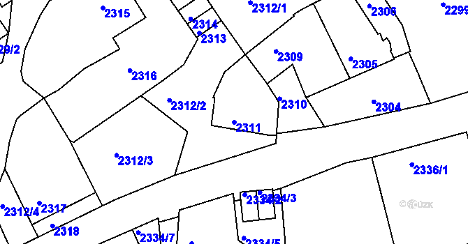 Parcela st. 2311 v KÚ Jemnice, Katastrální mapa