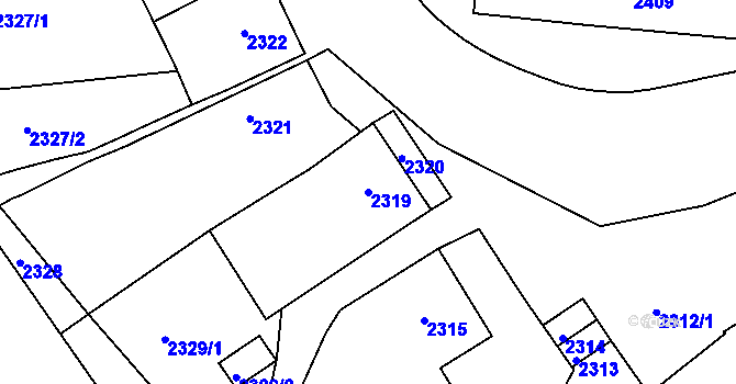 Parcela st. 2319 v KÚ Jemnice, Katastrální mapa