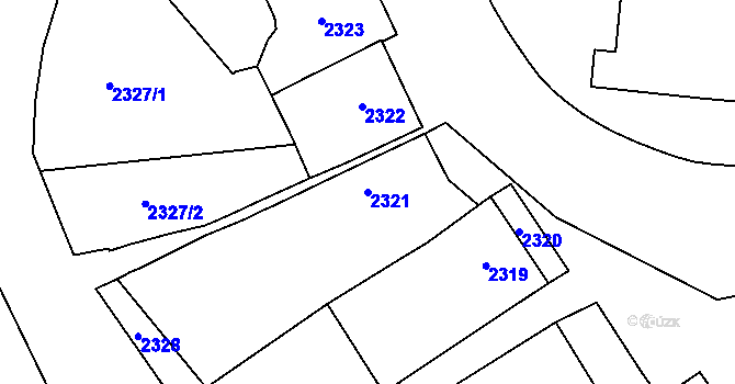 Parcela st. 2321 v KÚ Jemnice, Katastrální mapa