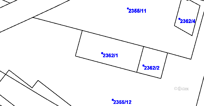 Parcela st. 2362/1 v KÚ Jemnice, Katastrální mapa