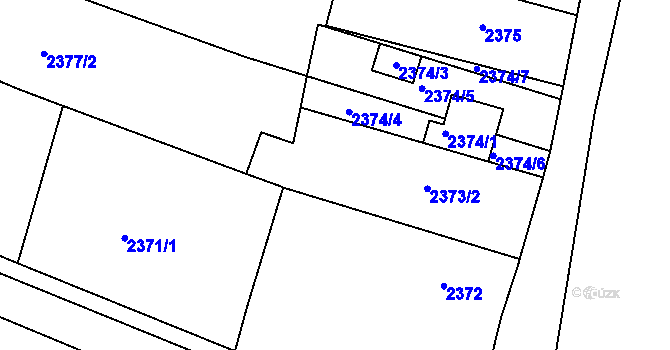 Parcela st. 2373/1 v KÚ Jemnice, Katastrální mapa