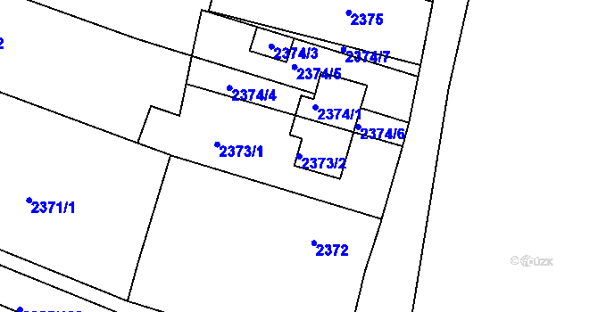Parcela st. 2373/2 v KÚ Jemnice, Katastrální mapa