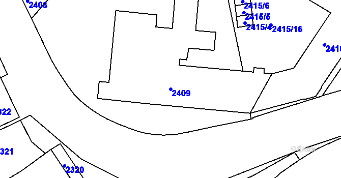 Parcela st. 2409 v KÚ Jemnice, Katastrální mapa