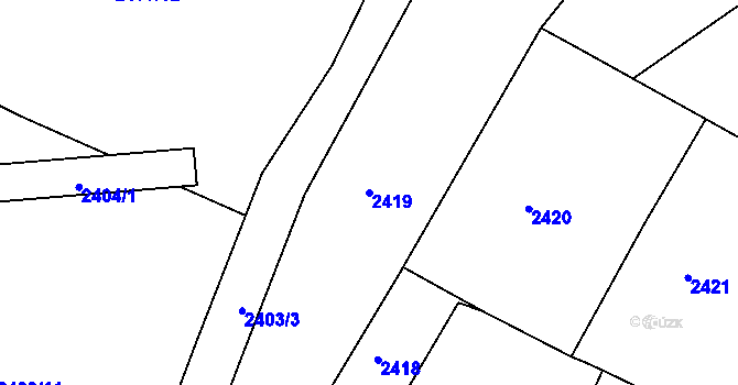 Parcela st. 2419 v KÚ Jemnice, Katastrální mapa