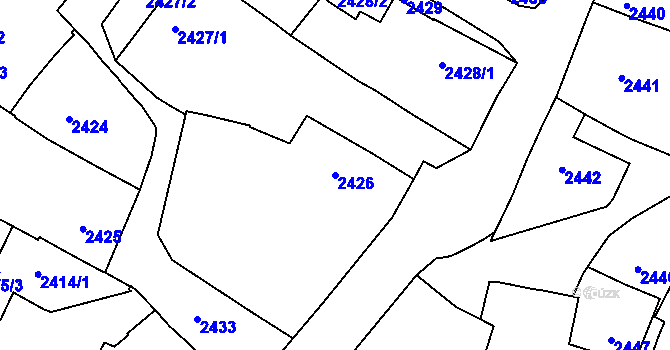 Parcela st. 2426 v KÚ Jemnice, Katastrální mapa