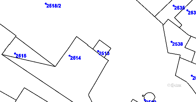 Parcela st. 2513 v KÚ Jemnice, Katastrální mapa