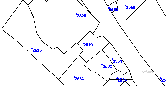Parcela st. 2529 v KÚ Jemnice, Katastrální mapa