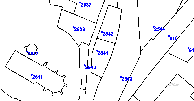 Parcela st. 2541 v KÚ Jemnice, Katastrální mapa