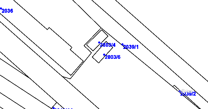 Parcela st. 2803/6 v KÚ Jemnice, Katastrální mapa
