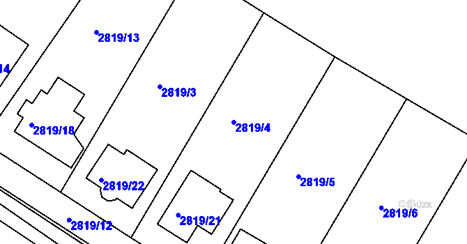 Parcela st. 2819/4 v KÚ Jemnice, Katastrální mapa