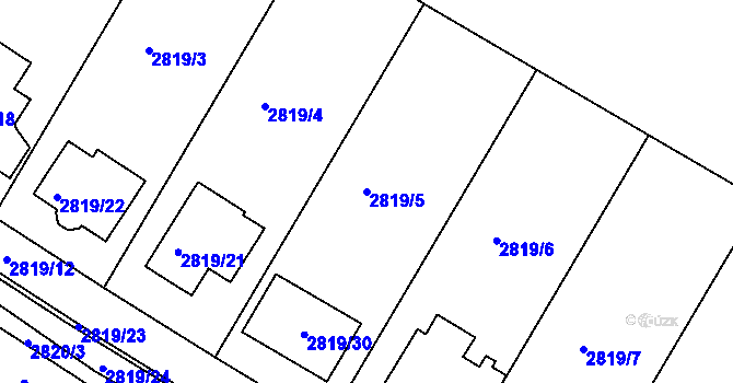 Parcela st. 2819/5 v KÚ Jemnice, Katastrální mapa