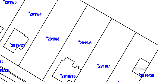 Parcela st. 2819/6 v KÚ Jemnice, Katastrální mapa