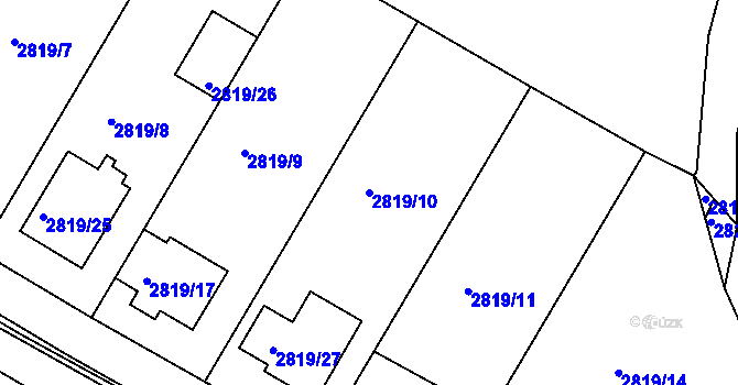 Parcela st. 2819/10 v KÚ Jemnice, Katastrální mapa
