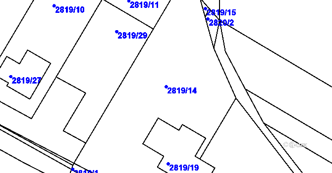 Parcela st. 2819/14 v KÚ Jemnice, Katastrální mapa