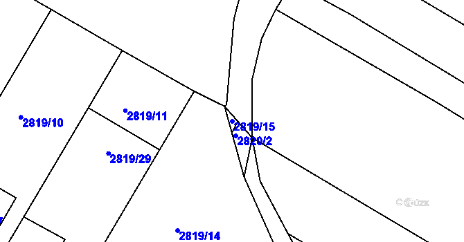 Parcela st. 2819/15 v KÚ Jemnice, Katastrální mapa