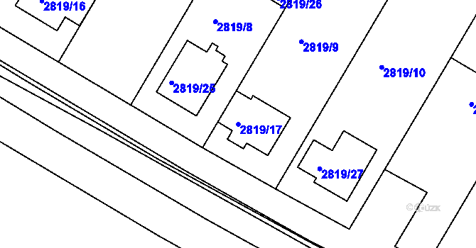 Parcela st. 2819/17 v KÚ Jemnice, Katastrální mapa