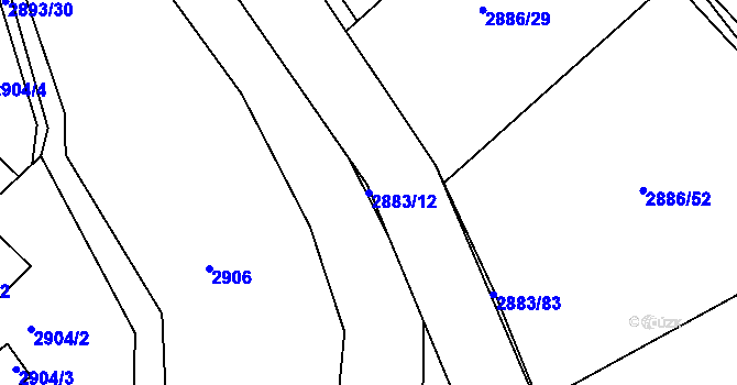 Parcela st. 2883/12 v KÚ Jemnice, Katastrální mapa