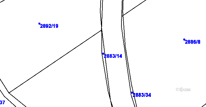 Parcela st. 2883/14 v KÚ Jemnice, Katastrální mapa